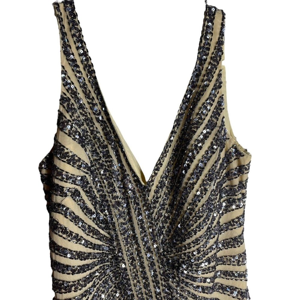 Basix Black Label Sequin Beaded Sleeveless Mini Dress Size 4 Cocktail Formal - Picture 2 of 9